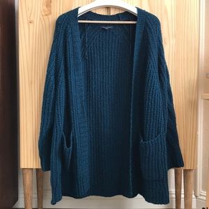Deep Bluegreen Knitted cardigan